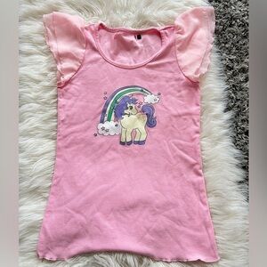 Women's Pink Little Pony  T-shirt Short Sleeve Tee Style Sz Large